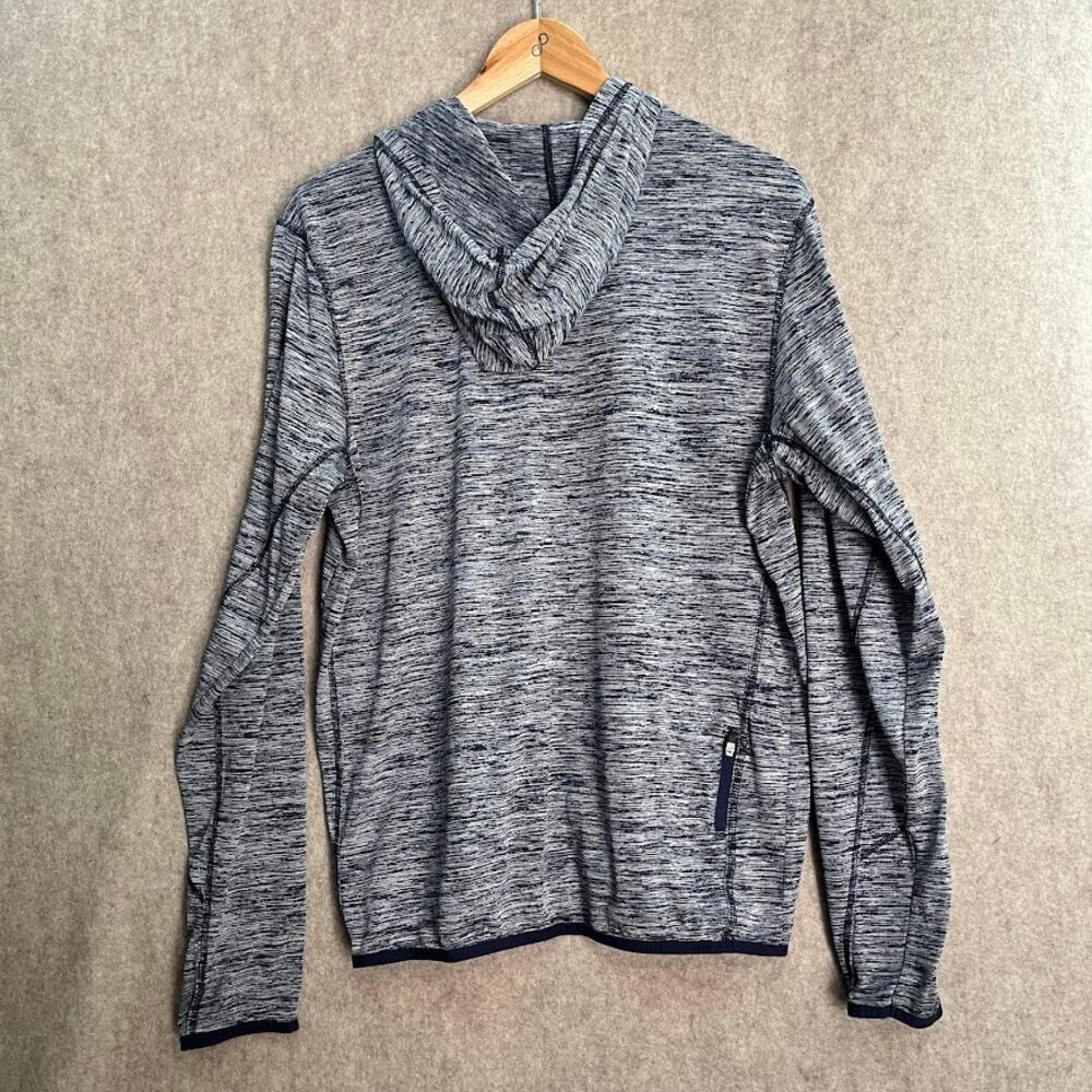 Russell Dri-Power 360 Heathered Navy Gray Hooded Long Sleeve Size Medium - Picture 7 of 11
